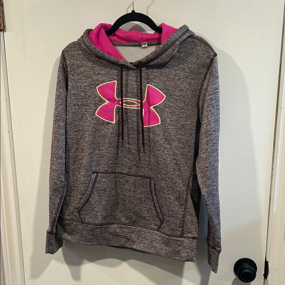 Under Armour Women's Heathered Purple Hoodie with Pink Accents